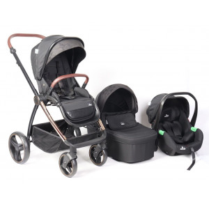 CARRITO BEBE TORAL ELENA 3 EN 1 TEJIDO NEGRO