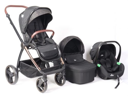 CARRITO BEBE TORAL ELENA 3 EN 1 TEJIDO NEGRO