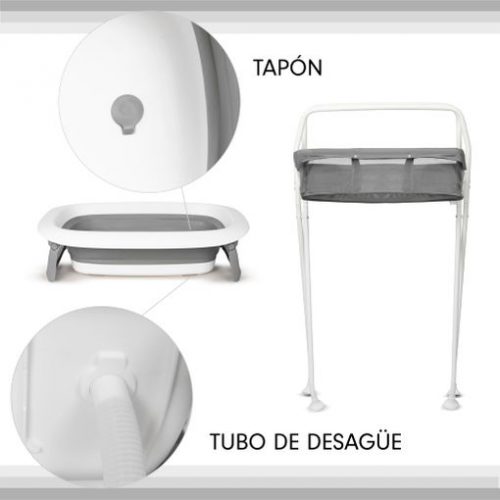 Bañera Bebé Plegable Con Soporte y Reductor Vera - Imagen 4