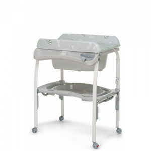 Bañera Con Cambiador Brevi Pratico Rosa Gris