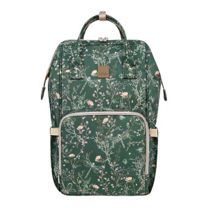 Mochila Maternal Siena Luxe Secret Garden Verde Intenso