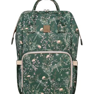 Mochila Maternal Siena Luxe Secret Garden Verde Intenso