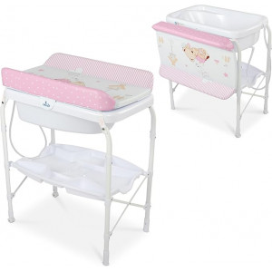 Bañera Con Cambiador Plegable Toral Valeria Rosa