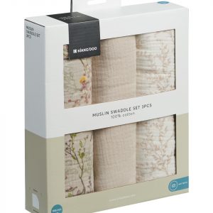 Pack 3 Muselina 100x100cm Secret Garden Beig