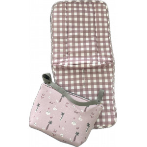 Conjunto De Bolso Organizador y Colchoneta Universal Recta Silla De Paseo Lila