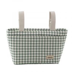 Conjunto De Bolso Organizador y Colchoneta Universal Silla De Paseo Vichy Verde Cambrass