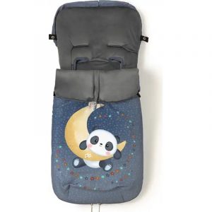 Saco Universal Silla Paseo Invierno Panda Luna Gris